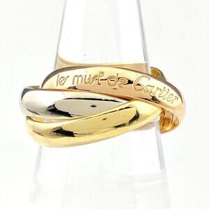 CARTIER Trinity Ring 49 K18YG 18K Yellow Gold White Gold Rose Gold Women's